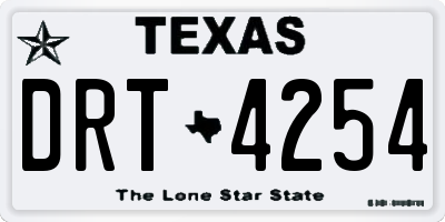 TX license plate DRT4254