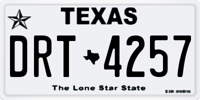 TX license plate DRT4257