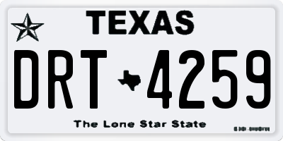 TX license plate DRT4259