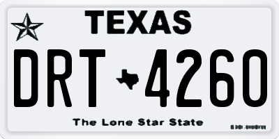 TX license plate DRT4260