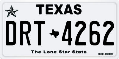 TX license plate DRT4262