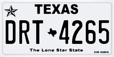 TX license plate DRT4265