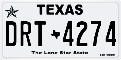 TX license plate DRT4274