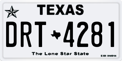 TX license plate DRT4281