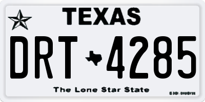 TX license plate DRT4285