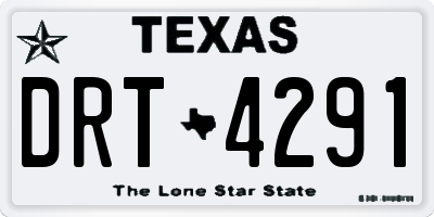 TX license plate DRT4291