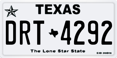 TX license plate DRT4292