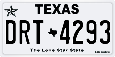 TX license plate DRT4293