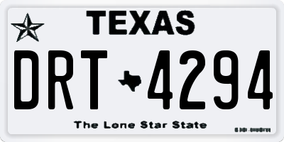 TX license plate DRT4294