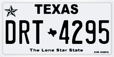 TX license plate DRT4295