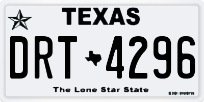 TX license plate DRT4296