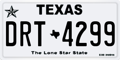 TX license plate DRT4299