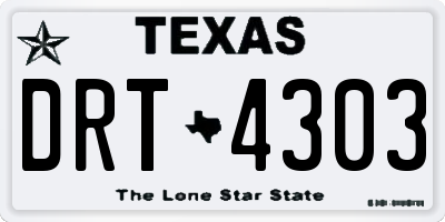 TX license plate DRT4303