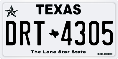 TX license plate DRT4305
