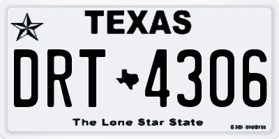 TX license plate DRT4306
