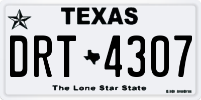 TX license plate DRT4307