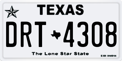 TX license plate DRT4308