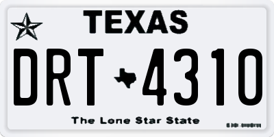 TX license plate DRT4310