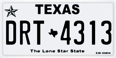TX license plate DRT4313