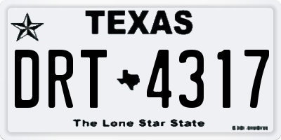 TX license plate DRT4317