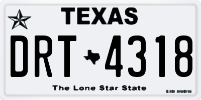 TX license plate DRT4318
