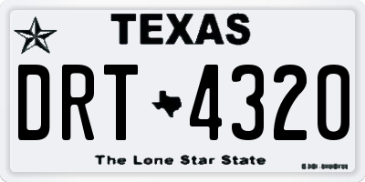 TX license plate DRT4320
