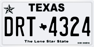 TX license plate DRT4324