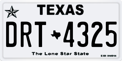 TX license plate DRT4325