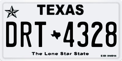 TX license plate DRT4328