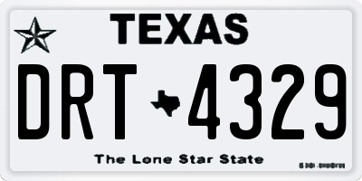 TX license plate DRT4329