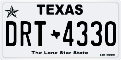 TX license plate DRT4330