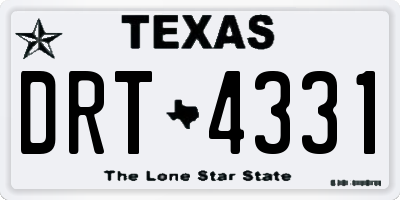 TX license plate DRT4331