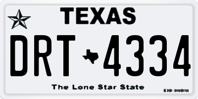 TX license plate DRT4334