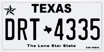 TX license plate DRT4335