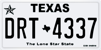 TX license plate DRT4337