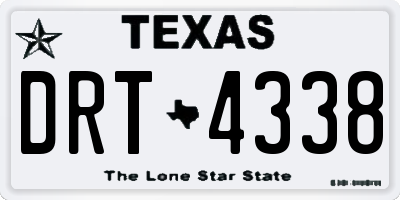 TX license plate DRT4338