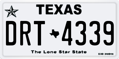 TX license plate DRT4339
