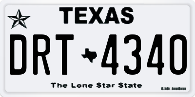 TX license plate DRT4340