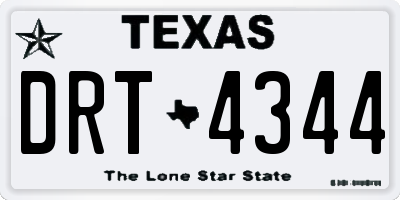 TX license plate DRT4344