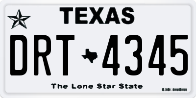 TX license plate DRT4345