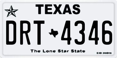 TX license plate DRT4346