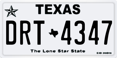 TX license plate DRT4347
