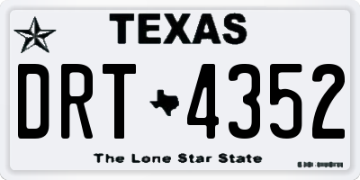 TX license plate DRT4352