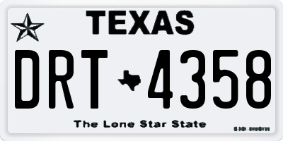 TX license plate DRT4358