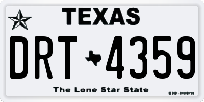 TX license plate DRT4359