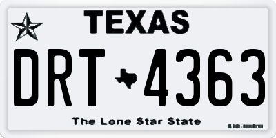TX license plate DRT4363