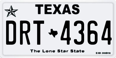 TX license plate DRT4364