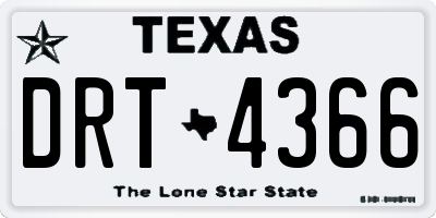 TX license plate DRT4366