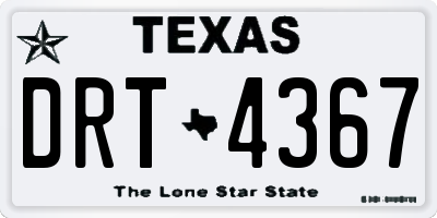 TX license plate DRT4367