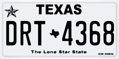 TX license plate DRT4368
